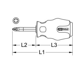 KS Tools 1511147 151.1147 křížový šroubovák PZ 2 Délka dříku: 38 mm DIN ISO 8764
