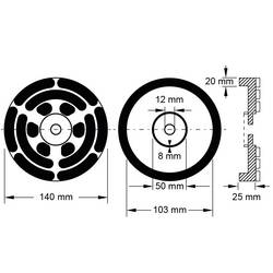 KS Tools 160.0496 Gumový talíř (Ø x v) 140 mm x 25 mm