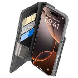 Cellularline Book Agenda 2 Case zadní kryt na mobil Apple iPhone 16 Pro černá odolné vůči nárazům BOOKAG2IPH16PROK