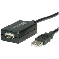Value USB kabel USB 2.0 USB-C ® zástrčka 12.00 m černá Aktivní se zesílením signálu 12.99.1110