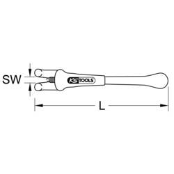 KS Tools 1171168 117.1168 Protidržák drátu Délka klíče (cm) (jen pro nadpis) 0 - 15 mm