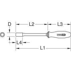 KS Tools 117.1237 šroubovák s nástrčným klíčem Velikost klíče: 7 mm