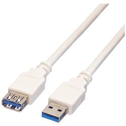 Value USB kabel USB 3.2 Gen1 USB-A zástrčka, USB-A zásuvka 0.80 m bílá stíněný 11.99.8977