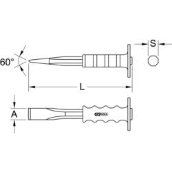 KS Tools Zednický sekáč s ochrannou rukojetí, 8-hranné, 400 mm 1620225