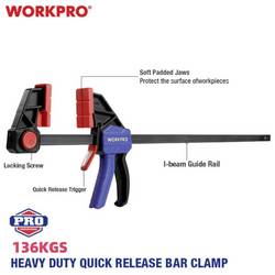 WorkPro WP232042 jednoruční svorka Rozpětí (max.):60 mm Vnější délka: 600 mm