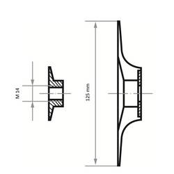 LUKAS-ERZETT A38311251001 Opěrný talíř STF pro sklolaminátové kotouče Ø 125 mm se závitem M14 pro úhlovou brusku Průměr 125 mm 1 ks