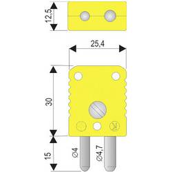 B + B Thermo-Technik 0220 0004 Standardní konektor typu k, žlutý žlutá Množství: 1 ks
