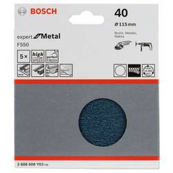 Bosch Accessories 2608608Y03 2608608Y03 brusný list bez otvorů Zrnitost 40 (Ø) 115 mm 5 ks