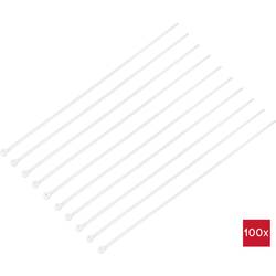 TRU COMPONENTS TC-12814160, stahovací pásky, 4.8 mm, 370 mm, přírodní, s kovovým jazýčkem, chemická odolnost, 100 ks