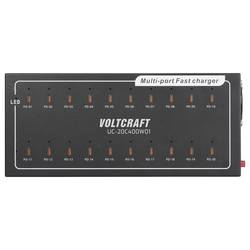 VOLTCRAFT UC-20C400W01 USB nabíjecí hub, USB Power Delivery (USB-PD) , 20x USB-C®, 400 W, Dodávka energie, černá