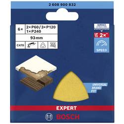 Bosch Accessories EXPERT C470 2608900832 sada brusného papíru pro delta brusky s otvory Zrnitost 60, 120, 240 (d x š) 93 mm x 93 mm 6 ks