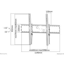 Neomounts LFD-W2000 TV držák na zeď 152,4 cm (60) - 254,0 cm (100) naklápěcí