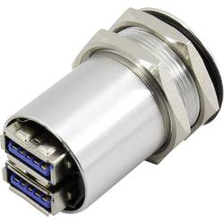 TRU COMPONENTS USB-14-BK Dvojitá vestavná zásuvka USB A 3.0 zásuvka, vestavná Množství: 1 ks