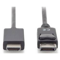 Digitus DisplayPort / HDMI kabelový adaptér Konektor DisplayPort, Zástrčka HDMI-A 1.00 m černá AK-340303-010-S třížilový stíněný Kabel DisplayPort