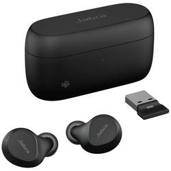 Jabra Evolve2 Buds špuntová sluchátka (In Ear) Bluetooth® stereo černá Redukce šumu mikrofonu, Potlačení hluku Nabíjecí pouzdro, Vypnutí zvuku mikrofonu