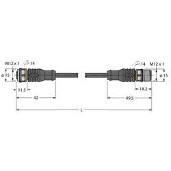 Turck RKC4.4T-0.6-RSC4.4T/TXL3013 upravený zástrčkový konektor pro senzory - aktory, 6630917, piny: 4, 0.60 m, 10 ks