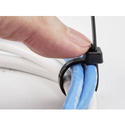 TRU COMPONENTS TC-13340664, TC-RT-200-4.6-B, stahovací pásky, 4.6 mm, 200 mm, černá, rozpojitelná, chemická odolnost, odolná vůči UV záření, 100 ks
