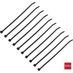 TRU COMPONENTS TC-13340664, TC-RT-200-4.6-B, stahovací pásky, 4.6 mm, 200 mm, černá, rozpojitelná, chemická odolnost, odolná vůči UV záření, 100 ks