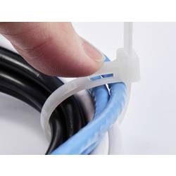 TRU COMPONENTS TC-13340644, TC-RC-250-7.6-N, stahovací pásky, 7.6 mm, 250 mm, přírodní, rozpojitelná, chemická odolnost, 100 ks