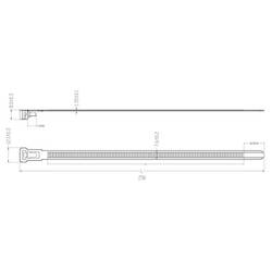TRU COMPONENTS TC-13340644, TC-RC-250-7.6-N, stahovací pásky, 7.6 mm, 250 mm, přírodní, rozpojitelná, chemická odolnost, 100 ks