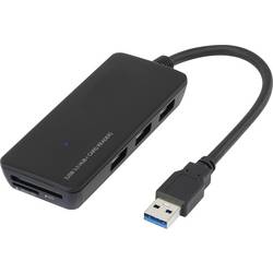 Renkforce RF-4027443 USB Hub 3 porty USB-A, SD, microSD USB 3.0 5 GBit/s se zabudovanou čtečkou SD karet černá