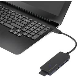 Renkforce RF-4027443 USB Hub 3 porty USB-A, SD, microSD USB 3.0 5 GBit/s se zabudovanou čtečkou SD karet černá