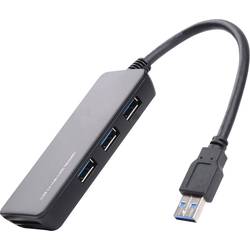 Renkforce RF-4027443 USB Hub 3 porty USB-A, SD, microSD USB 3.0 5 GBit/s se zabudovanou čtečkou SD karet černá