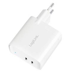 LogiLink PA0282 USB nabíječka, USB Power Delivery (USB-PD) , 2x USB-C®, 20 W, Dodávka energie, bílá