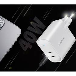 LogiLink PA0282 USB nabíječka, USB Power Delivery (USB-PD) , 2x USB-C®, 20 W, Dodávka energie, bílá