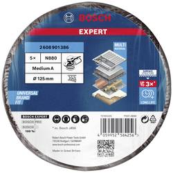 Bosch Accessories 2608901386 Kotouč z netkaných textilií EXPERT N880 pro excentrickou brusku, 125 mm, střední, 5 ks 125 mm 5 ks
