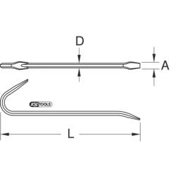 Žehlička na hřebíky z NEREZOVÉ OCELI, 400 mm KS Tools 964.3301