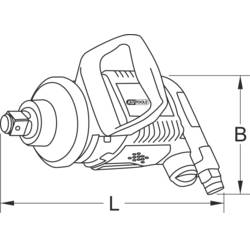 KS Tools 515.3250 pneumatický rázový šroubovák Typ uchycení nástroje: vnější čtyřhran 3/4 (19 mm) Točivý moment (max.): 3405 Nm