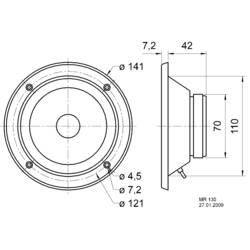 Visaton MR 130 - 8 Ohm 5 palec 70 cm reproduktor 80 W 8 Ω