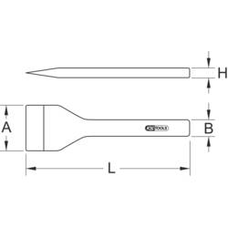 KS Tools 162.0432 1620432 Plochý sekáč 80 mm Celková délka 200 mm 1 ks