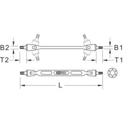 KS Tools 517.0317 517.0317 dvojitá otočná hlava klíče Typ zakončení vnější T profil 225 mm 1 ks