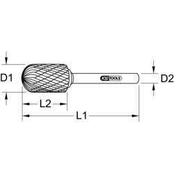 KS Tools 515.3241 frézovací kolík , tvrdokov, Délka 38.5 mm, Vnější Ø 3 mm, Pracovní délka 24 mm, Ø hřídele 3.0 mm
