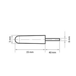 LUKAS-ERZETT A25000516 Uchycení nástroje GTKE pro brusné dutinky o 5x15 mm dřík 3 mm x 45 mm, tvrdé Průměr 6 mm 5 ks