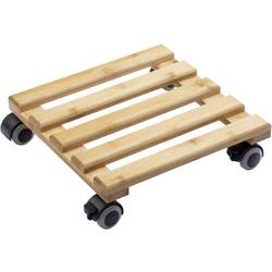 Metafranc WU0825340 Kolečkový podstavec pod květináč, materiál bambus, max. 60 kg, 300 mm x 300 mm x 74 mm