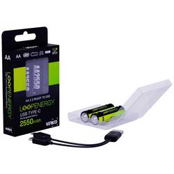 Verico LoopEnergy AA USB-C® 2550mWh USB-C® akumulátor, Li-Ion, 1700 mAh, 1.5 V, 2 ks