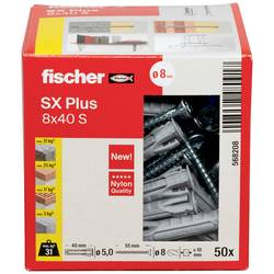 Fischer 568208 SX Plus rozpěrná hmoždinka 40 mm 8 mm 50 ks