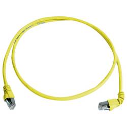 Telegärtner 100008019 RJ45 síťové kabely, propojovací kabely CAT 6A S/FTP 1.0 m žlutá samozhášecí, S průchodkou chránící proti zlomení 1 ks