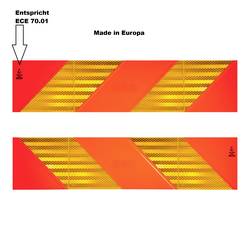 IWH 97609 Heckwarntafel, Halbmarkierungen refl. Zugm., 565x130mm, ECE 70.01, 2 St. Výstražná tabule hliník 56.5 mm x 13 mm
