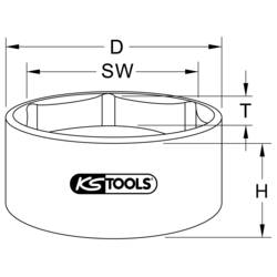 KS Tools 4600235 460.0235 šestiúhelník klíč na nápravovou matici 95 mm 1 95 mm 1