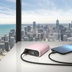 RealPower REALPOWER PB-10000 C powerbanka 10000 mAh, Dodávka energie, USB-C® (s napájením), růžová, Indikátor stavu