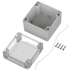 TRU COMPONENTS 6U07111109437 TC-13865100 Průmyslová skříň 105 x 105 x 89.7 ABS, polykarbonát světle šedá, transparentní 1 ks