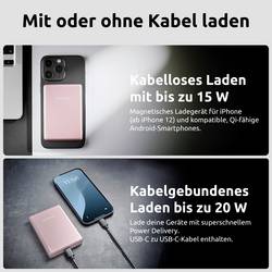 Intenso Intenso Power Bank MW10000 rose powerbanka Li-Pol, 10000 mAh, Dodávka energie, USB-C®, růžová, Indikátor stavu