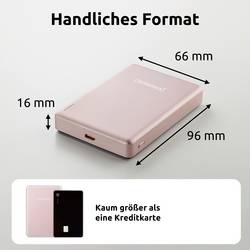 Intenso Intenso Power Bank MW10000 rose powerbanka Li-Pol, 10000 mAh, Dodávka energie, USB-C®, růžová, Indikátor stavu