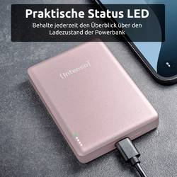 Intenso Intenso Power Bank MW10000 rose powerbanka Li-Pol, 10000 mAh, Dodávka energie, USB-C®, růžová, Indikátor stavu