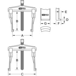 KS Tools 620.0061 Stahovák Počet háčků 2