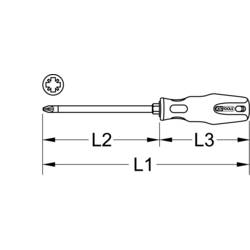 KS Tools 1591048 159.1048 křížový šroubovák PZ 2 Délka dříku: 200 mm DIN ISO 8764